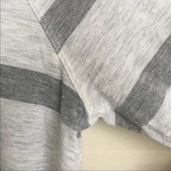 CAbi grey striped v neck tech long sleeve top - Picture 6 of 6